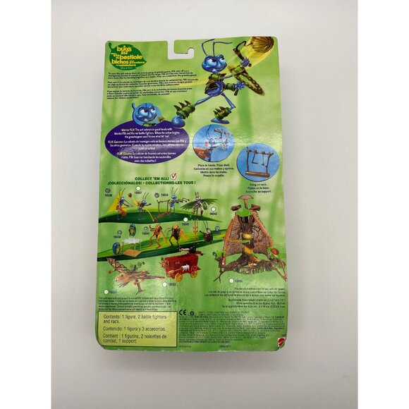 Sealed 1998 Mattel Disney A Bug's Life Warrior Flik Action Figure - Picture 3 of 4